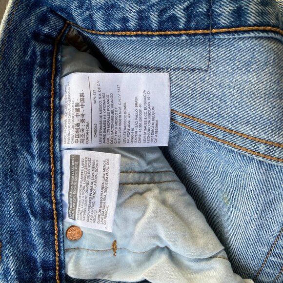 Levi's 501 S Skinny White Oak Cone Selvedge Denim Light Wash Jeans Size 27 - Picture 3 of 6